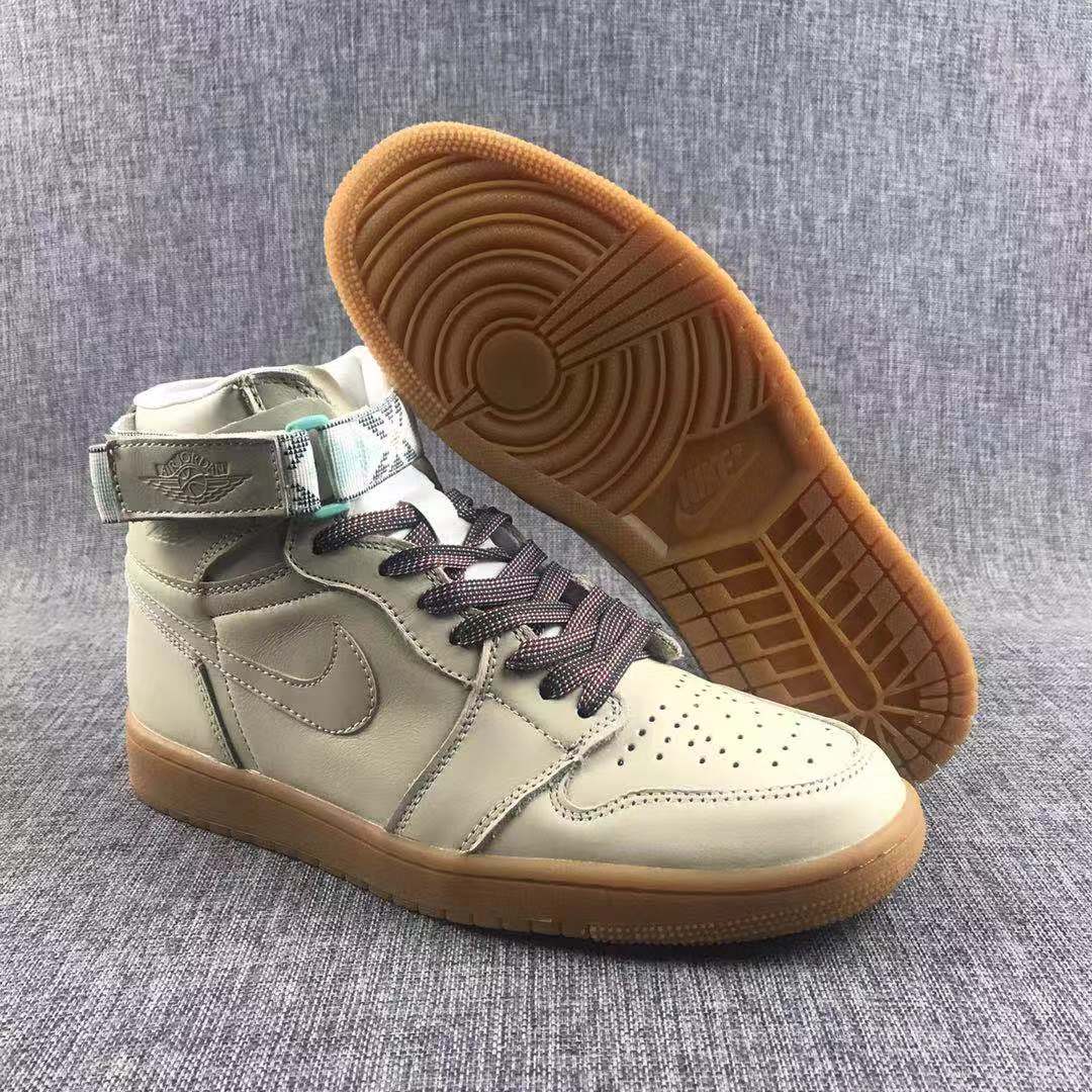 Air Jordan 1 Beign Gum Sole Shoes - Click Image to Close